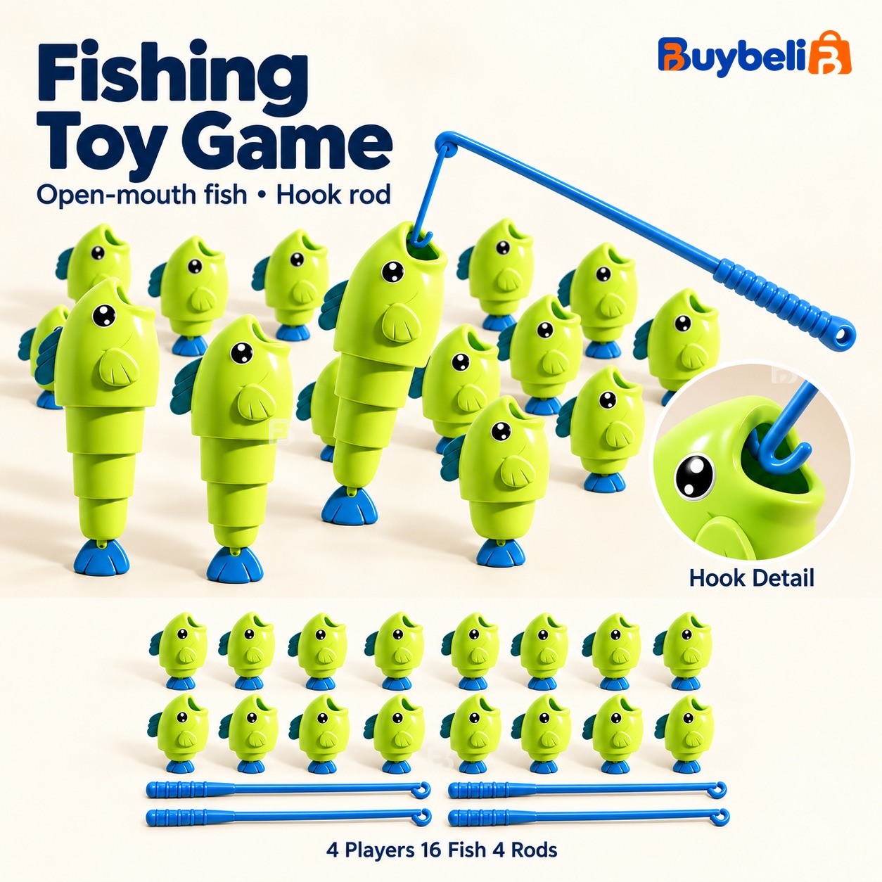 4 Players 16 Fish 4 Rods